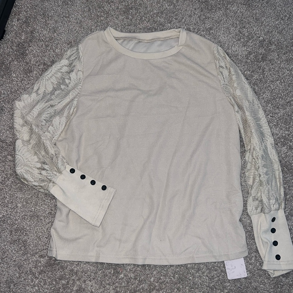 Sunflower lace long sleeve top